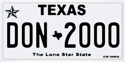 TX license plate DON2000