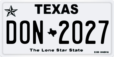 TX license plate DON2027