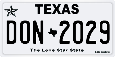 TX license plate DON2029