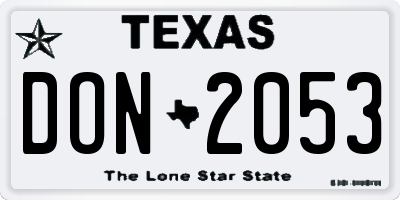 TX license plate DON2053