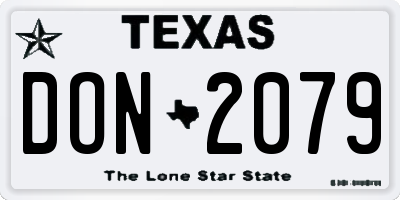 TX license plate DON2079
