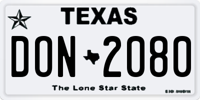 TX license plate DON2080