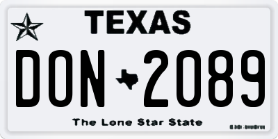 TX license plate DON2089