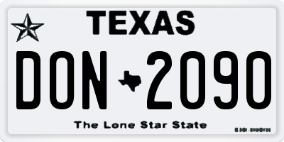 TX license plate DON2090