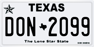 TX license plate DON2099