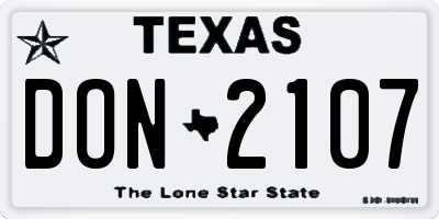 TX license plate DON2107