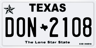 TX license plate DON2108