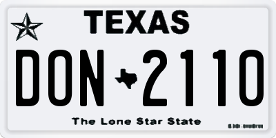 TX license plate DON2110