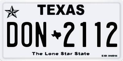 TX license plate DON2112