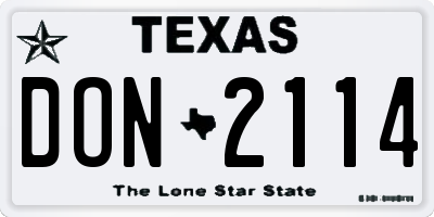 TX license plate DON2114