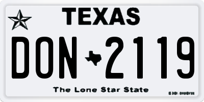 TX license plate DON2119