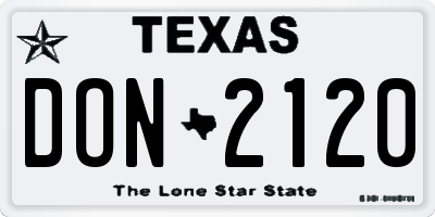 TX license plate DON2120