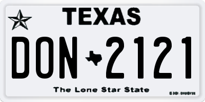 TX license plate DON2121