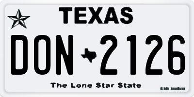 TX license plate DON2126