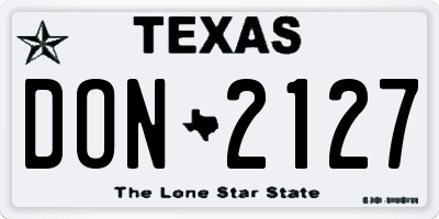 TX license plate DON2127