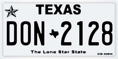 TX license plate DON2128