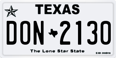 TX license plate DON2130