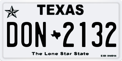 TX license plate DON2132