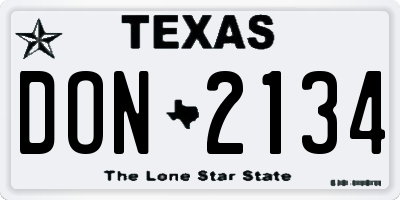 TX license plate DON2134