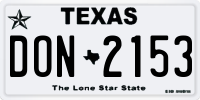 TX license plate DON2153