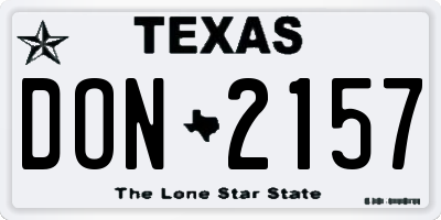 TX license plate DON2157