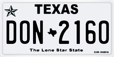 TX license plate DON2160