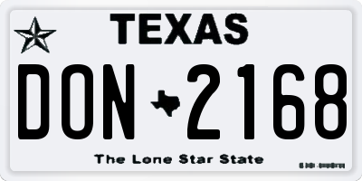 TX license plate DON2168