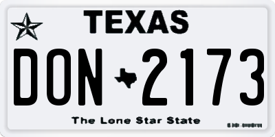 TX license plate DON2173