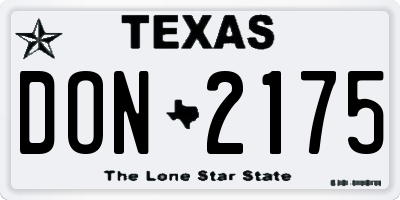 TX license plate DON2175