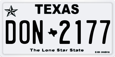 TX license plate DON2177