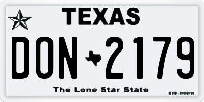 TX license plate DON2179