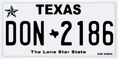 TX license plate DON2186