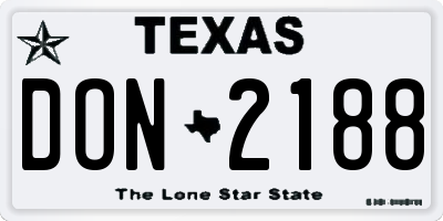 TX license plate DON2188