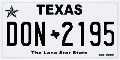 TX license plate DON2195