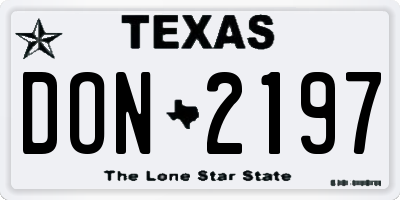 TX license plate DON2197