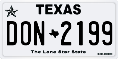 TX license plate DON2199