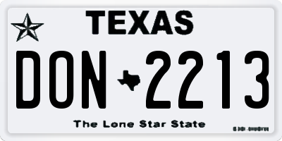 TX license plate DON2213