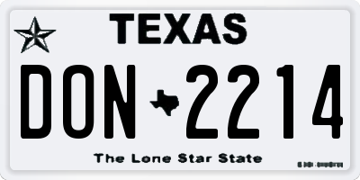 TX license plate DON2214