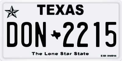 TX license plate DON2215
