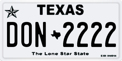 TX license plate DON2222