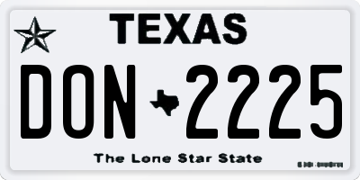 TX license plate DON2225