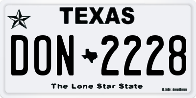 TX license plate DON2228