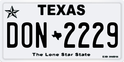 TX license plate DON2229