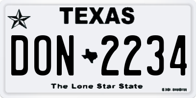 TX license plate DON2234