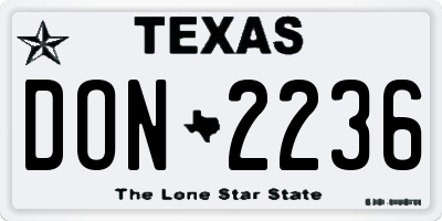 TX license plate DON2236