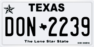 TX license plate DON2239