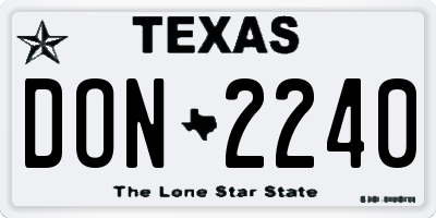 TX license plate DON2240