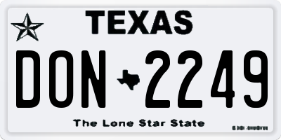 TX license plate DON2249
