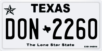 TX license plate DON2260