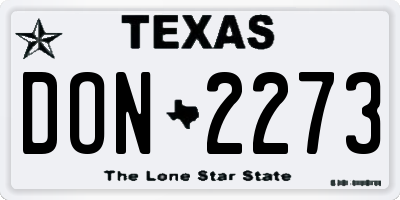 TX license plate DON2273